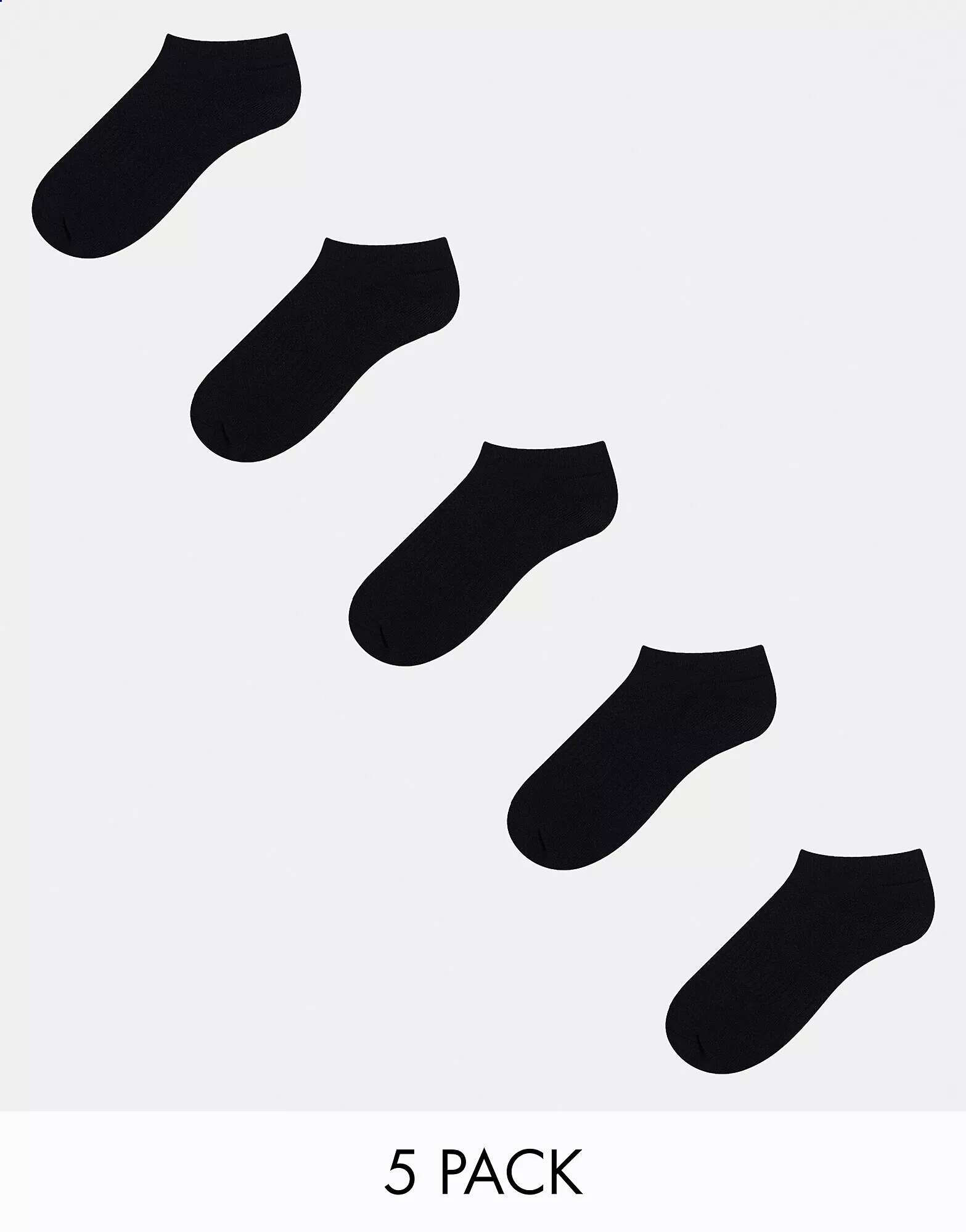 5 пар черных спортивных носков ASOS