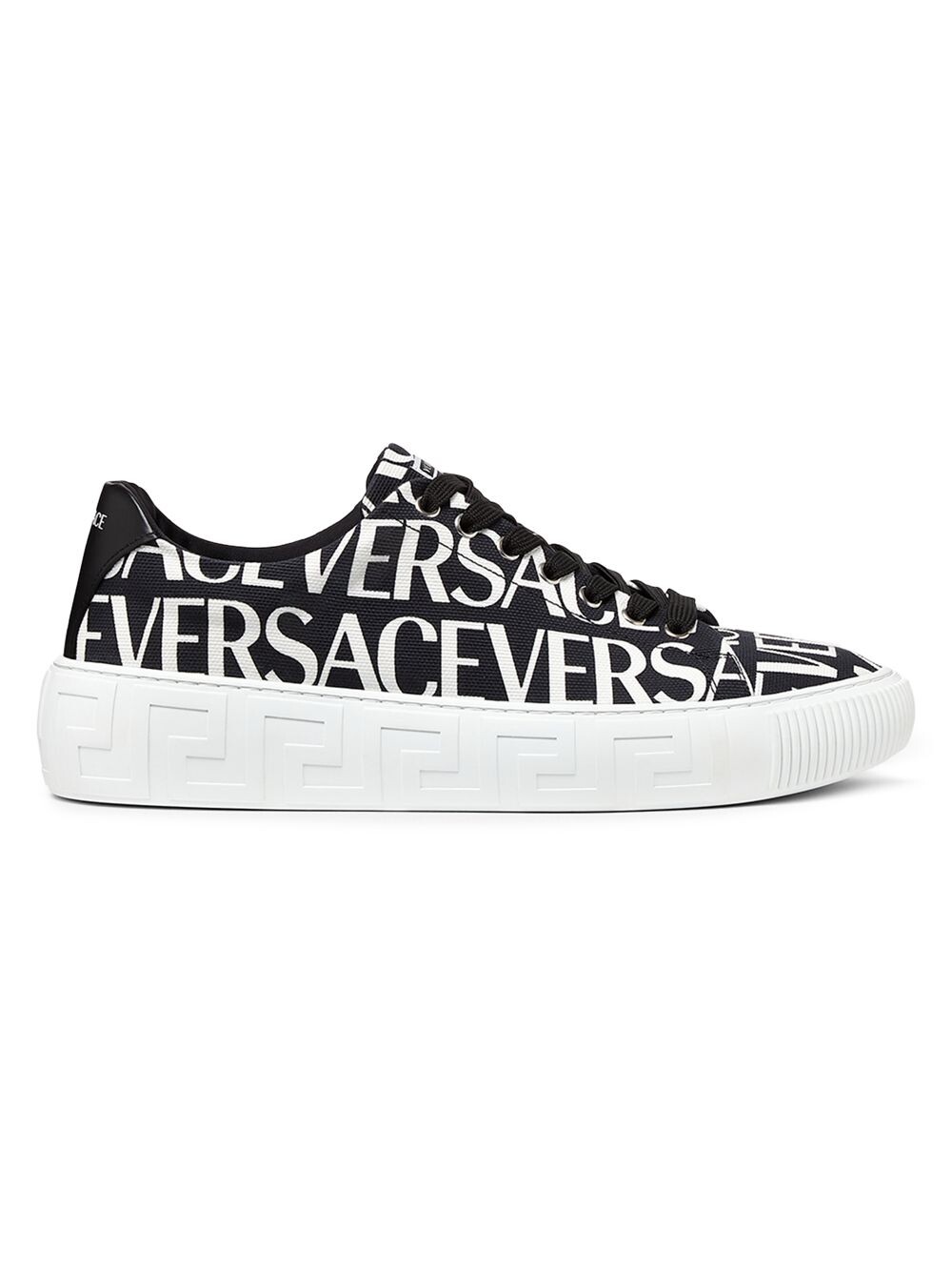 

Холщовые низкие кроссовки с логотипом Versace, черный