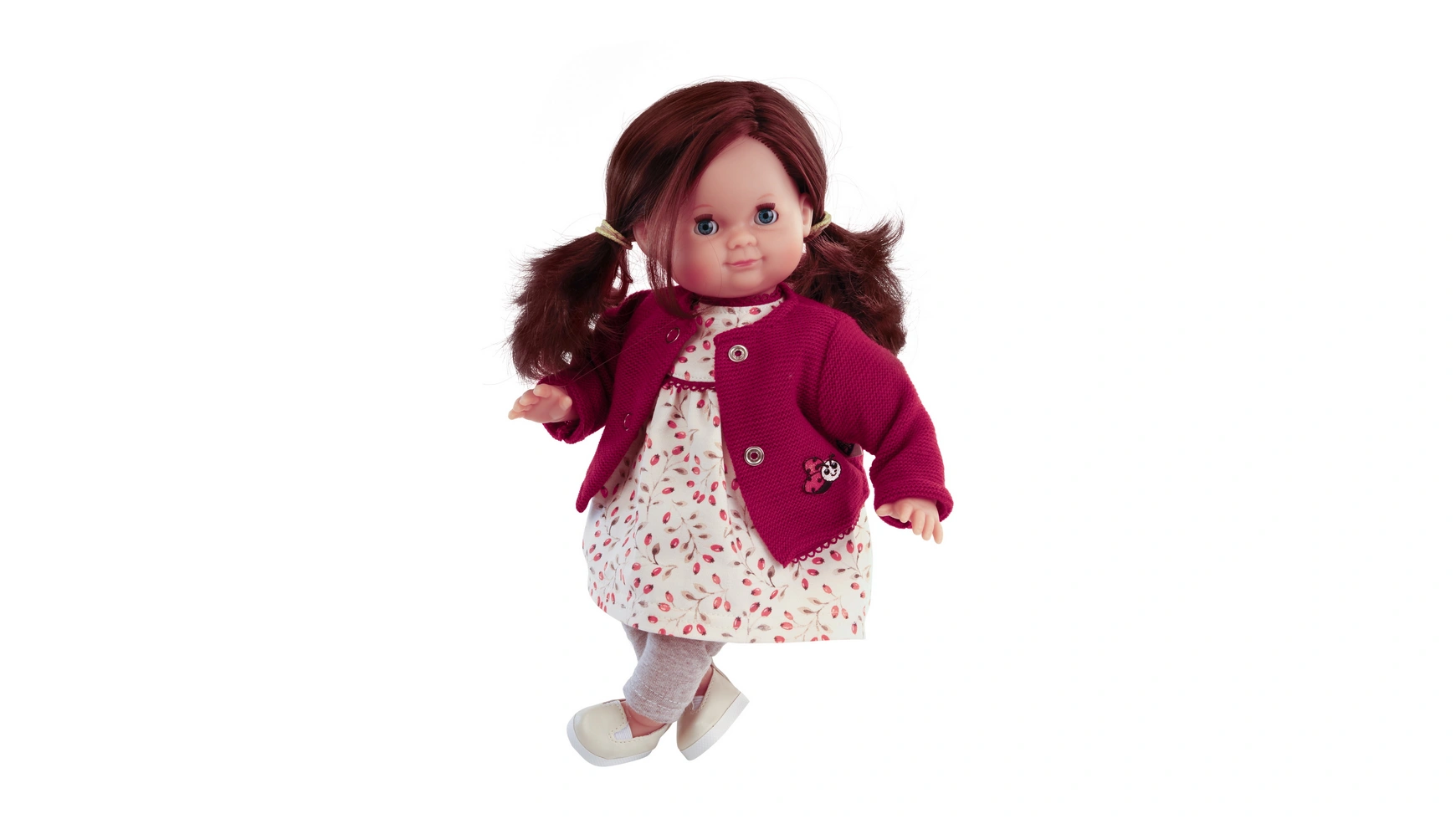 Schildkroet-Puppen Кукла Шлюммерле 32 см каштановые волосы, голубые сонные глаза, одежда из шиповника