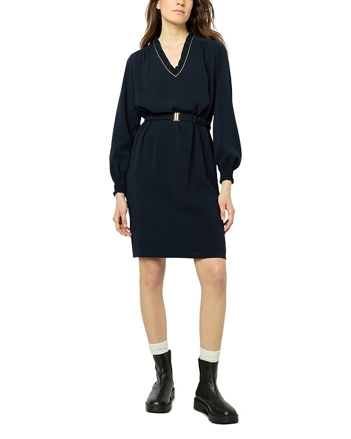 

Платье Gerard Darel Sienna с рюшами и отделкой, синий