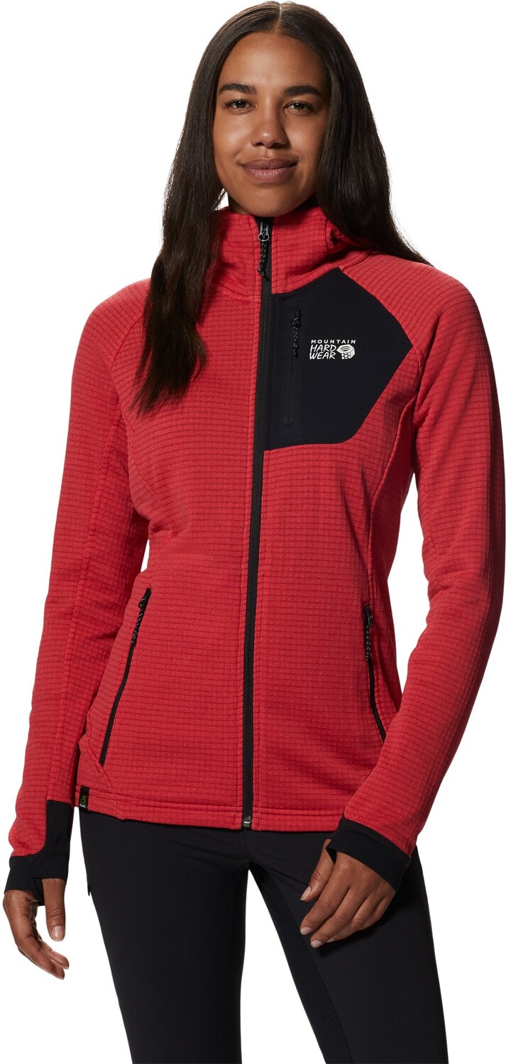 

Толстовка с молнией во всю длину Polartec Power Grid — женская Mountain Hardwear, красный