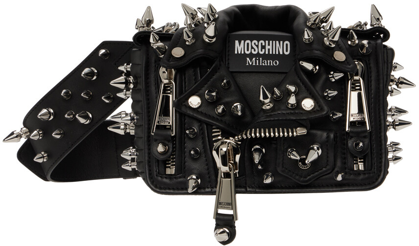 

Черная байкерская сумка с шипами Fantasy Moschino