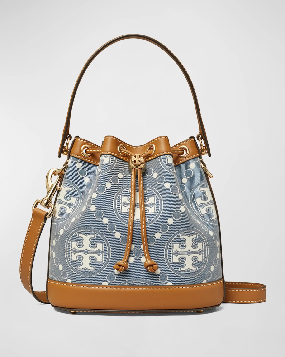 

Джинсовая сумка-мешок с монограммой T Tory Burch, цвет Multi