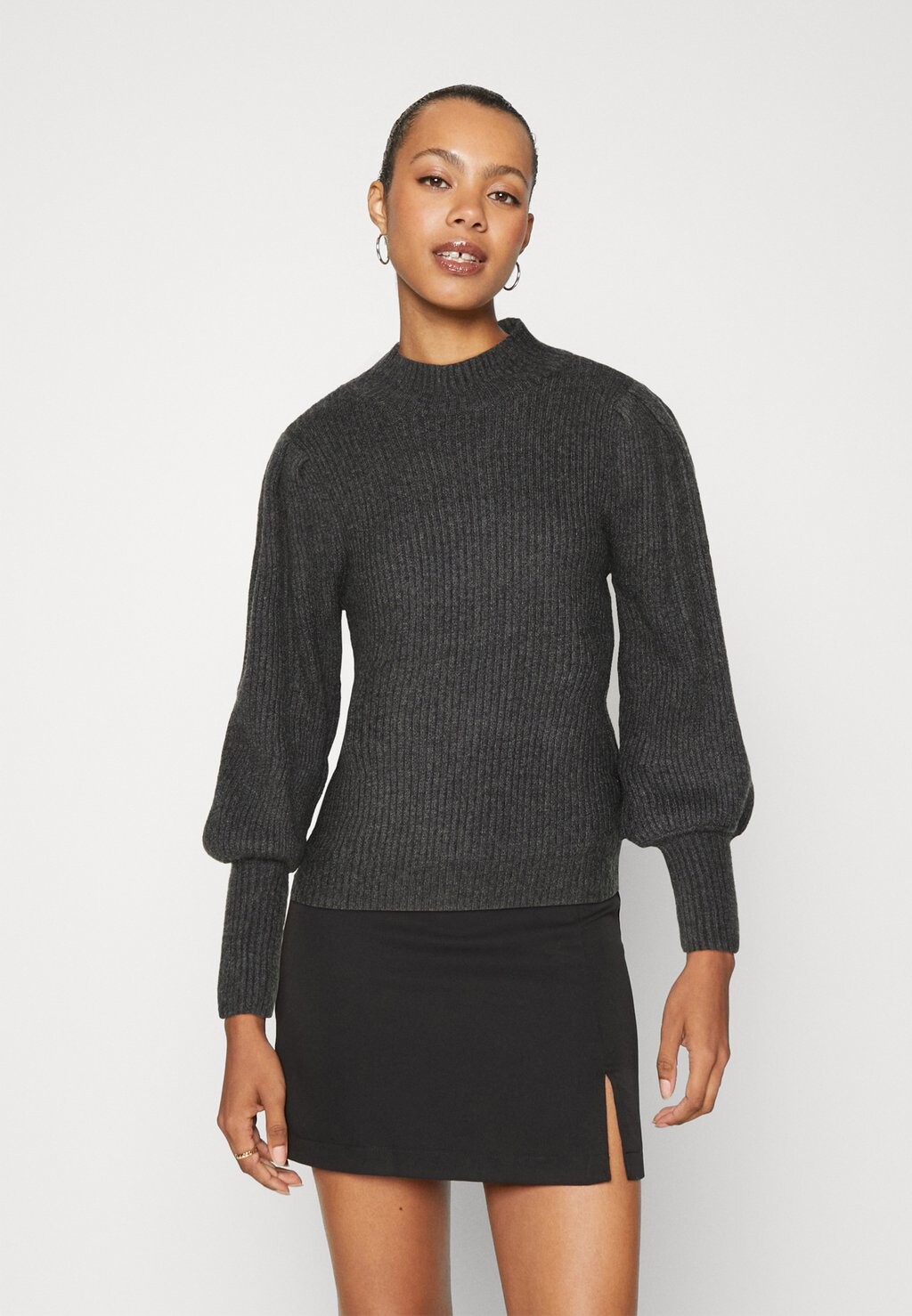 

Свитшот ONLY KATIA HIGHNECK NOOS, цвет dark grey melange