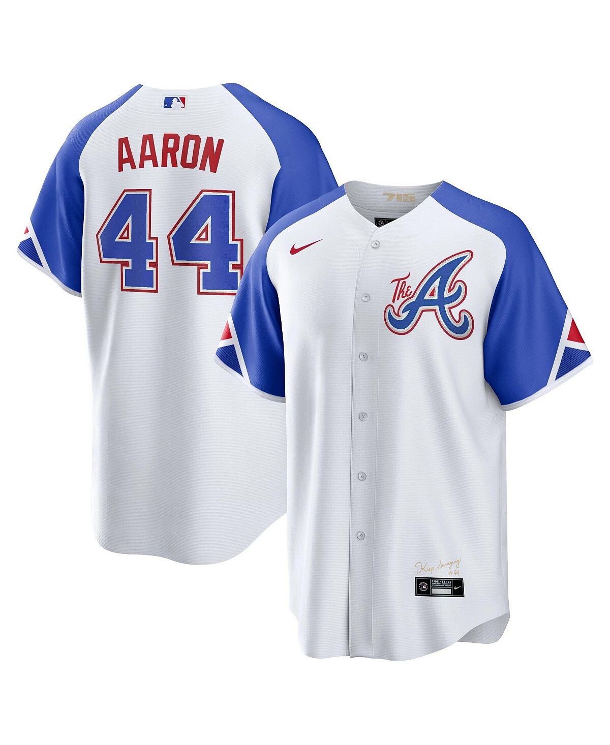 

Мужская футболка игрока Hank Aaron White Atlanta Braves 2023 City Connect Replica Nike