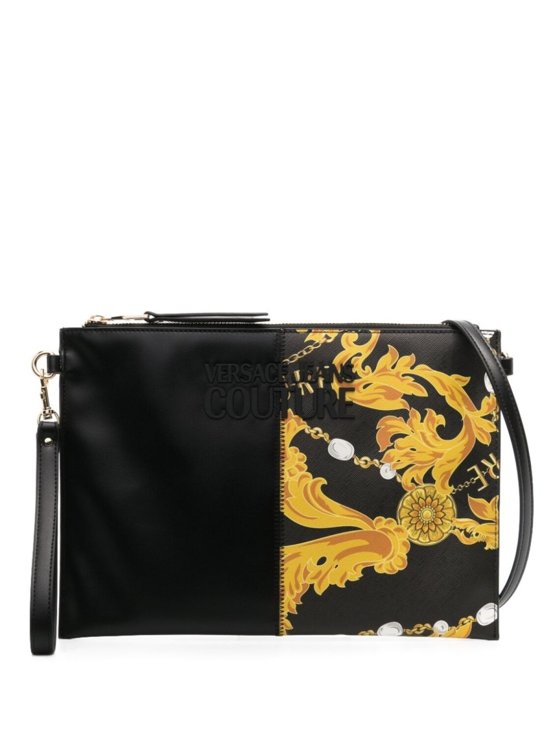 

Versace Jeans Couture клатч с принтом Barocco и логотипом, черный