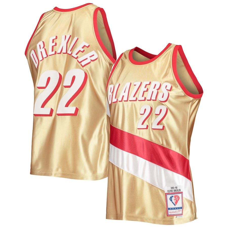 

Джерси Mitchell & Ness Portland Trail Blazers, золотой