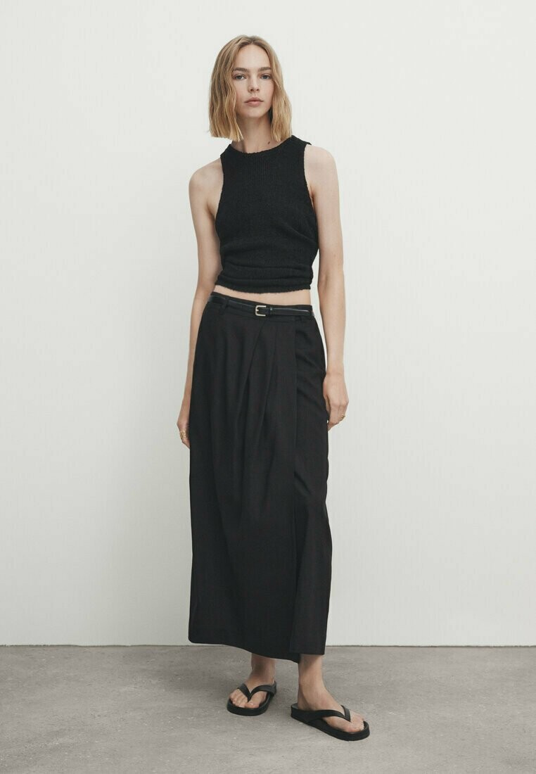 

Юбка с запахом Massimo Dutti, черный