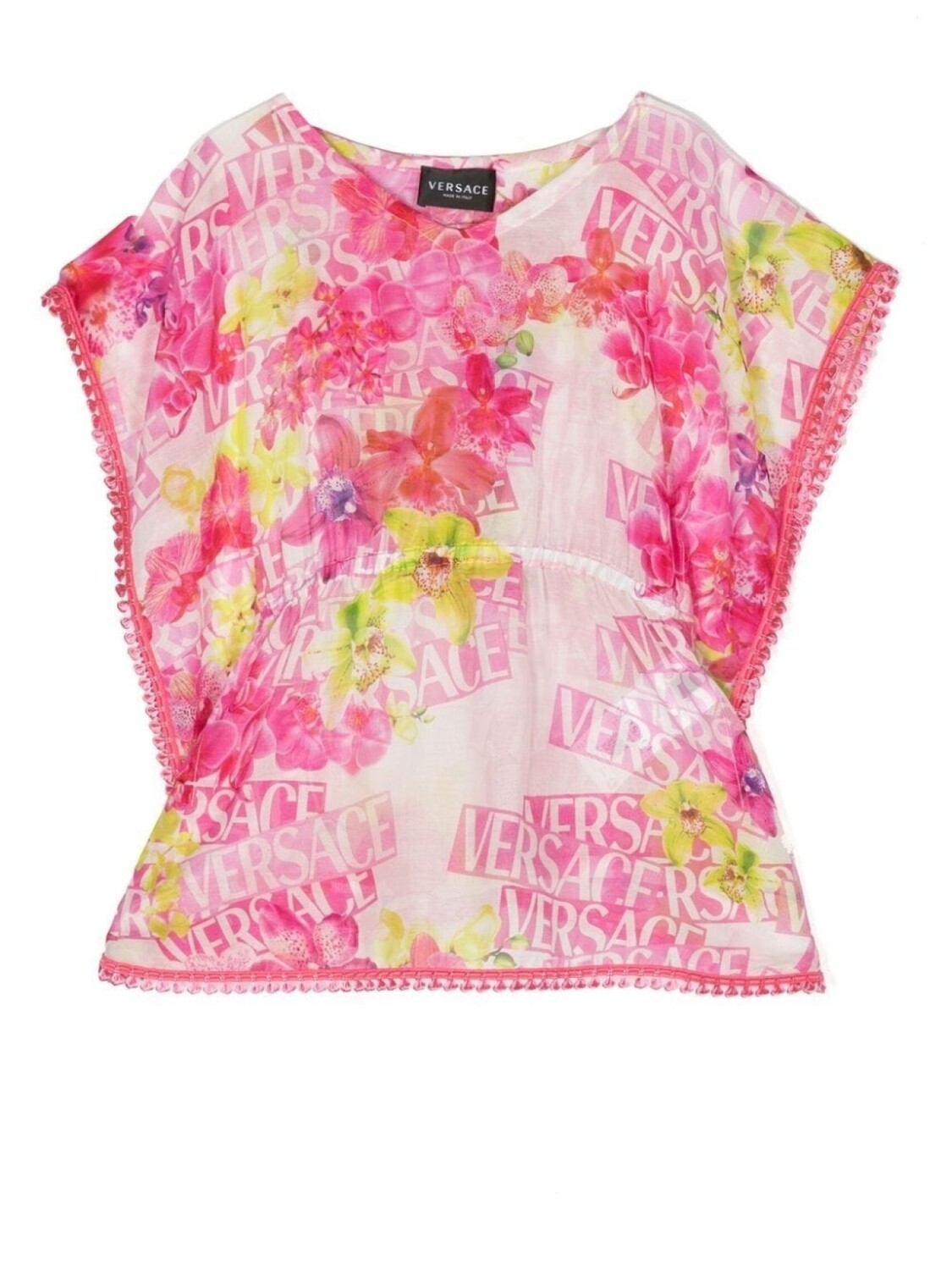 

Versace Kids кафтан с логотипом, розовый