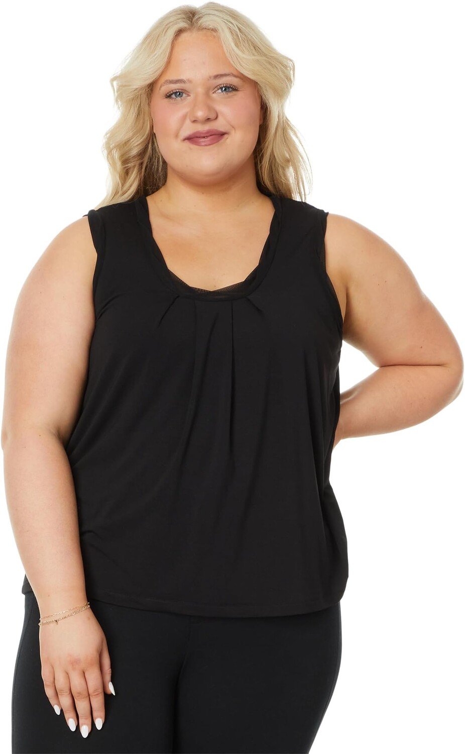 

Майка Plus Size Date Night Drape Tank NIC+ZOE, цвет Black Onyx