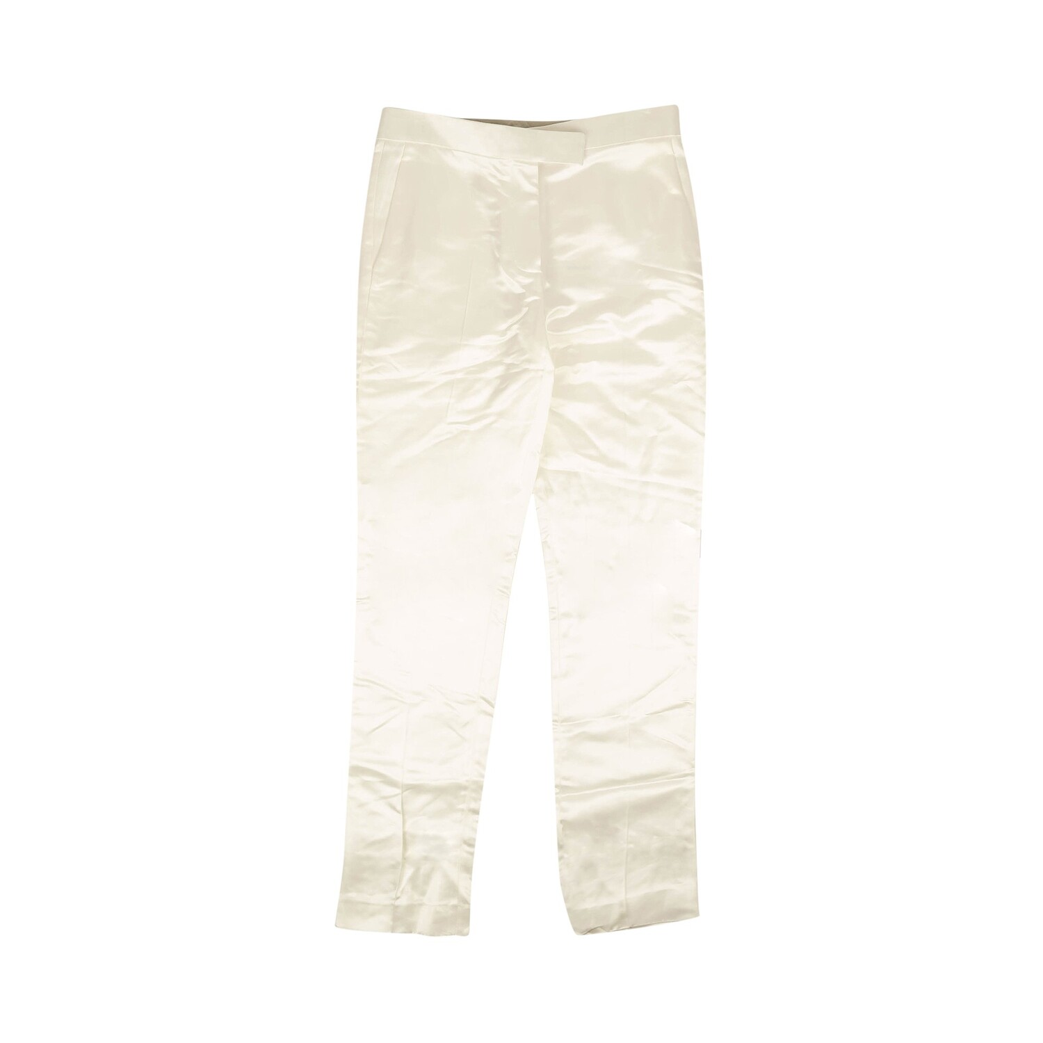 

Helmut Lang Фарфоровые атласные брюки прямого кроя, цвет Белый