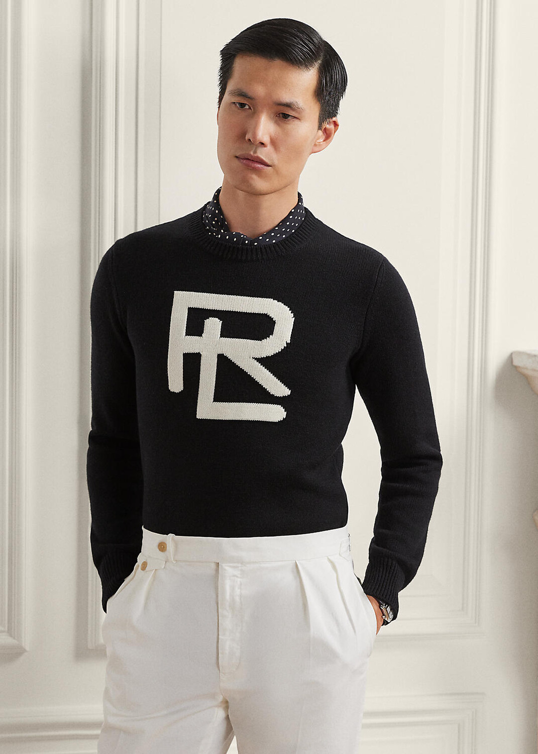 

Вязаный интарсия шерстяной свитер Ralph Lauren