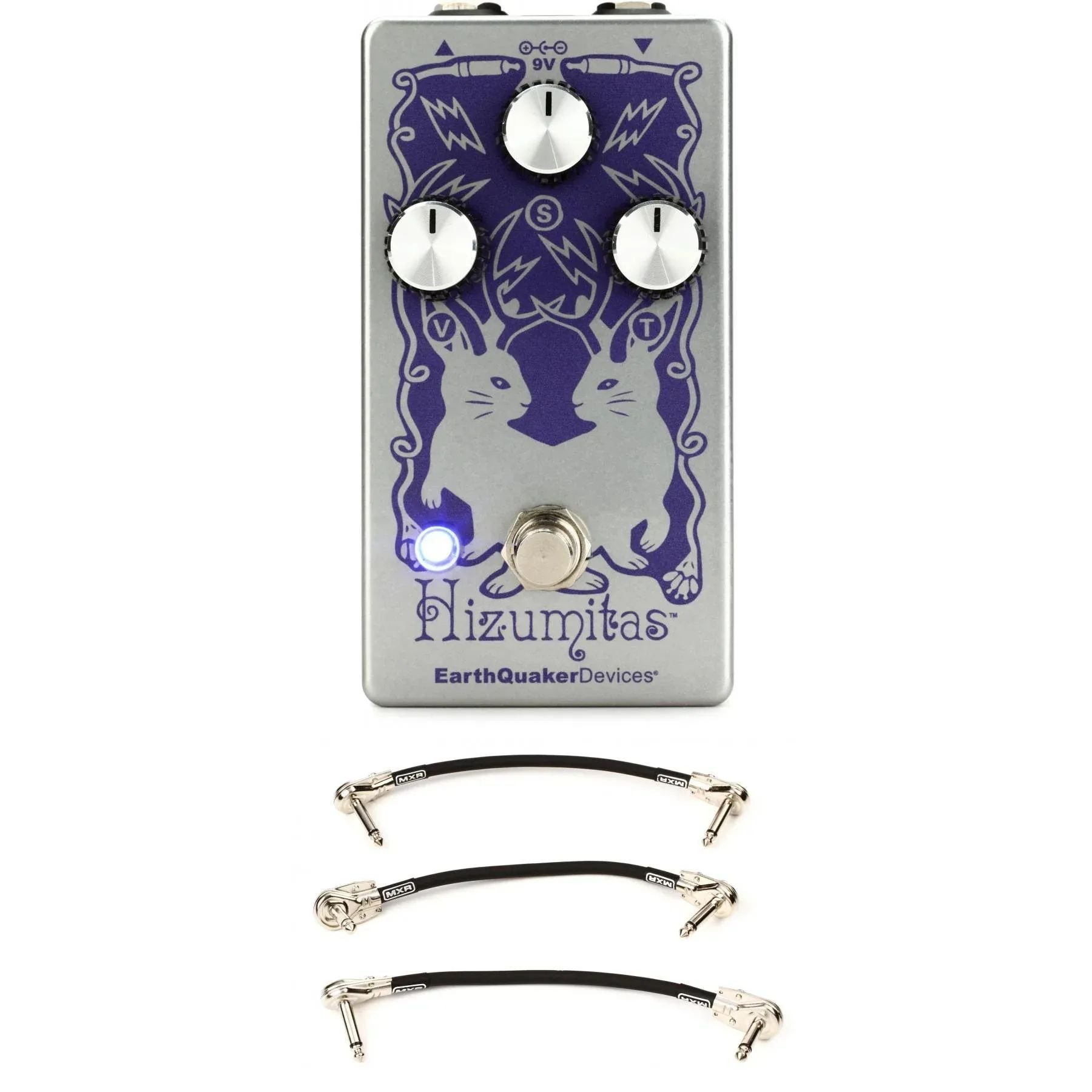 

EarthQuaker Devices Hizumitas Fuzz Sustainar педаль с 3 патч-кабелями