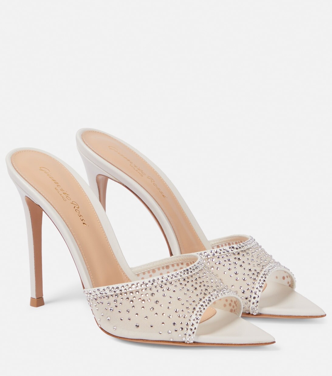 

Мюли Rania из сетки и кожи Gianvito Rossi, белый