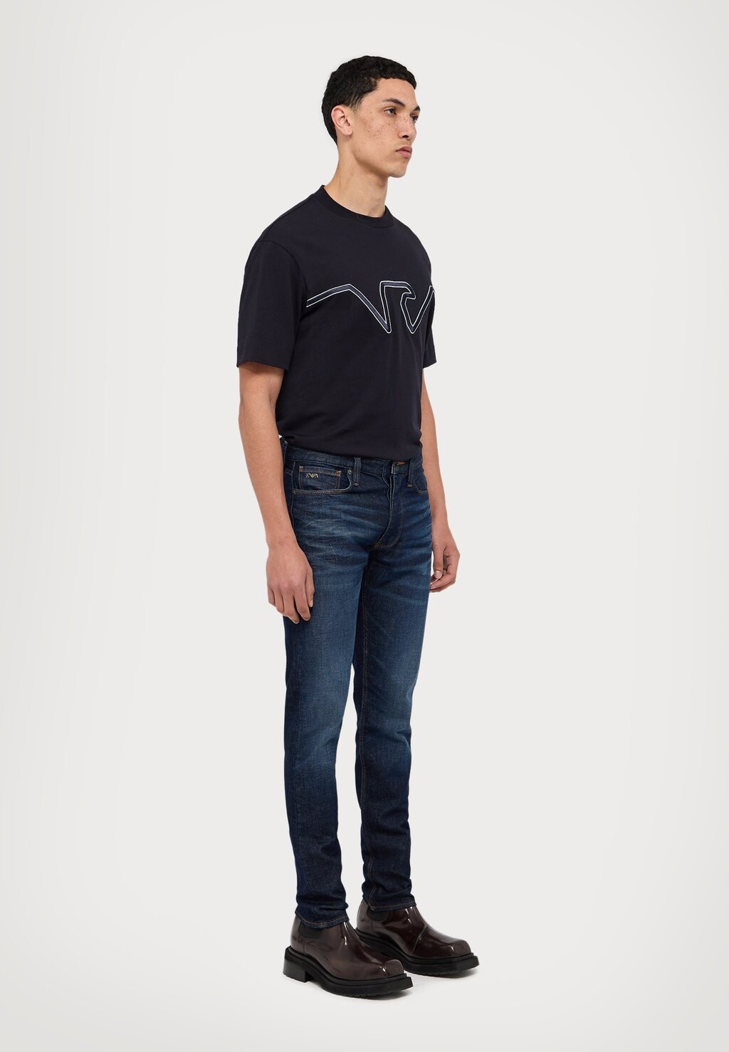 

Прямые джинсы Emporio Armani, синий деним