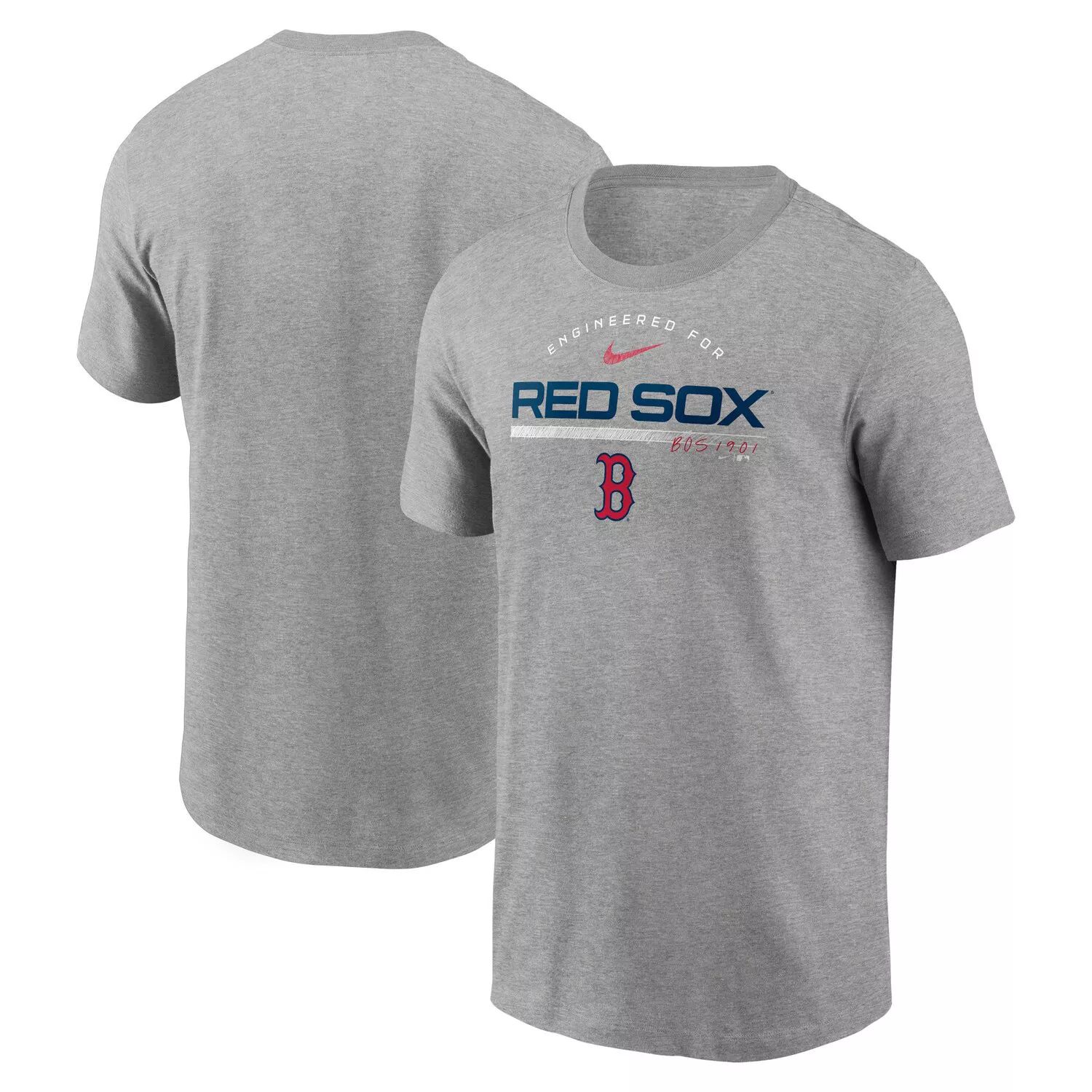 цена Мужская футболка Nike Heather Grey Boston Red Sox Team Engineered Performance Performance