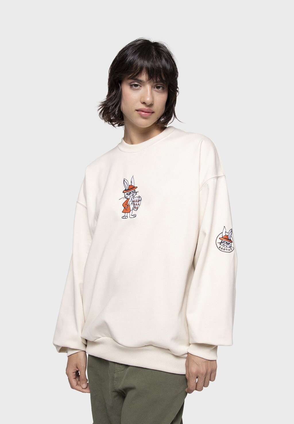 цена Толстовка RABBIT UNISEX Kaotiko, цвет white