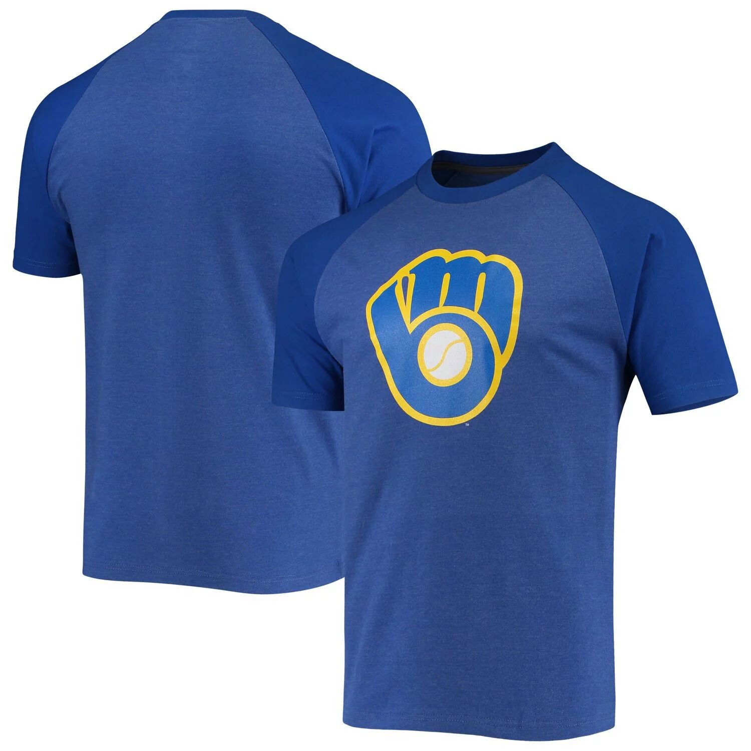 

Мужская футболка с принтом реглан Royal Milwaukee Brewers Stitches