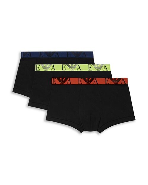 

Боксы стандартного кроя из хлопковой смеси Armani с контрастным логотипом на поясе, упаковка из 3 шт. Emporio Armani, цвет Black