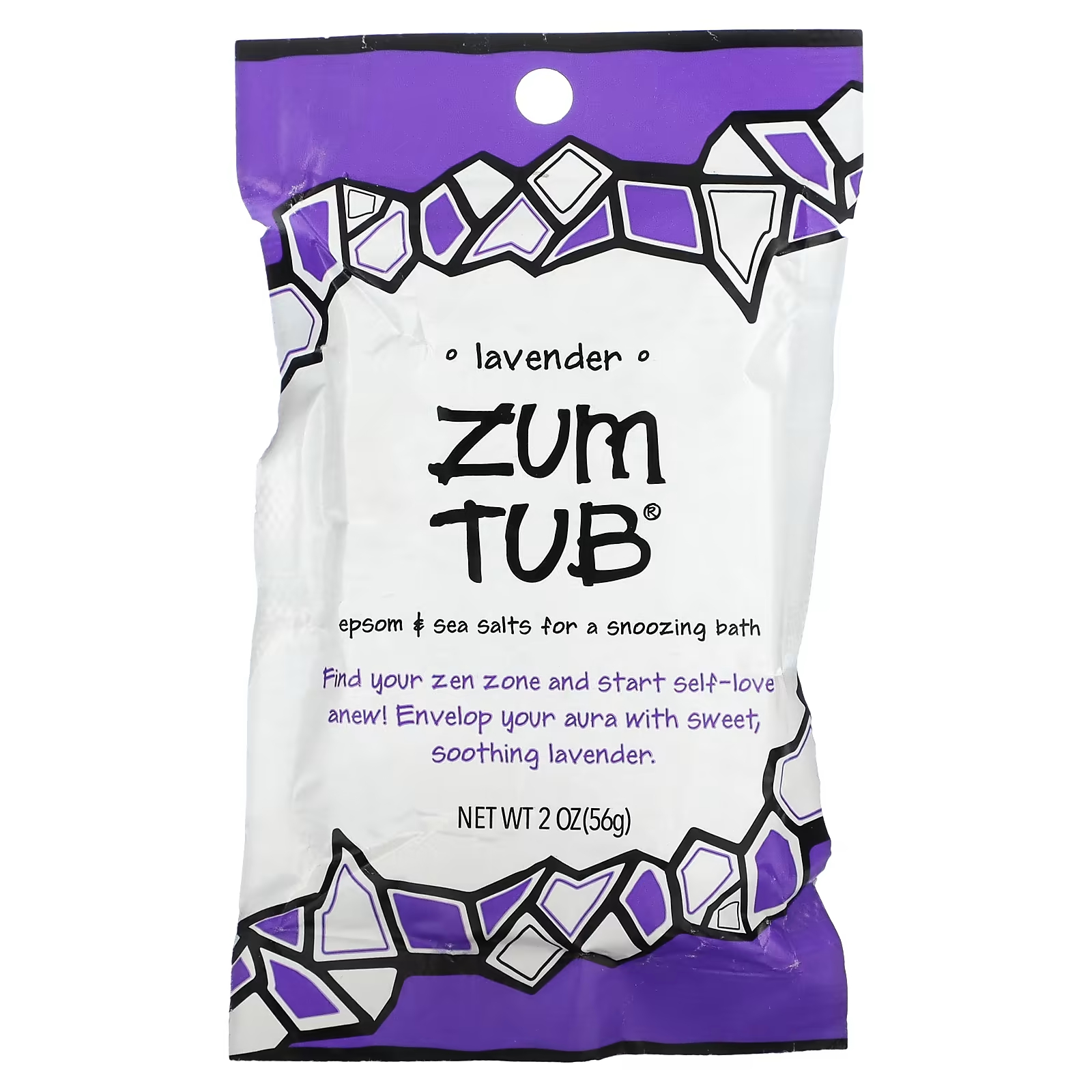 Соль для ванны ZUM Zum Tub лаванда, 56 гр. zum tub английская и морская соль 56 г 2 унции