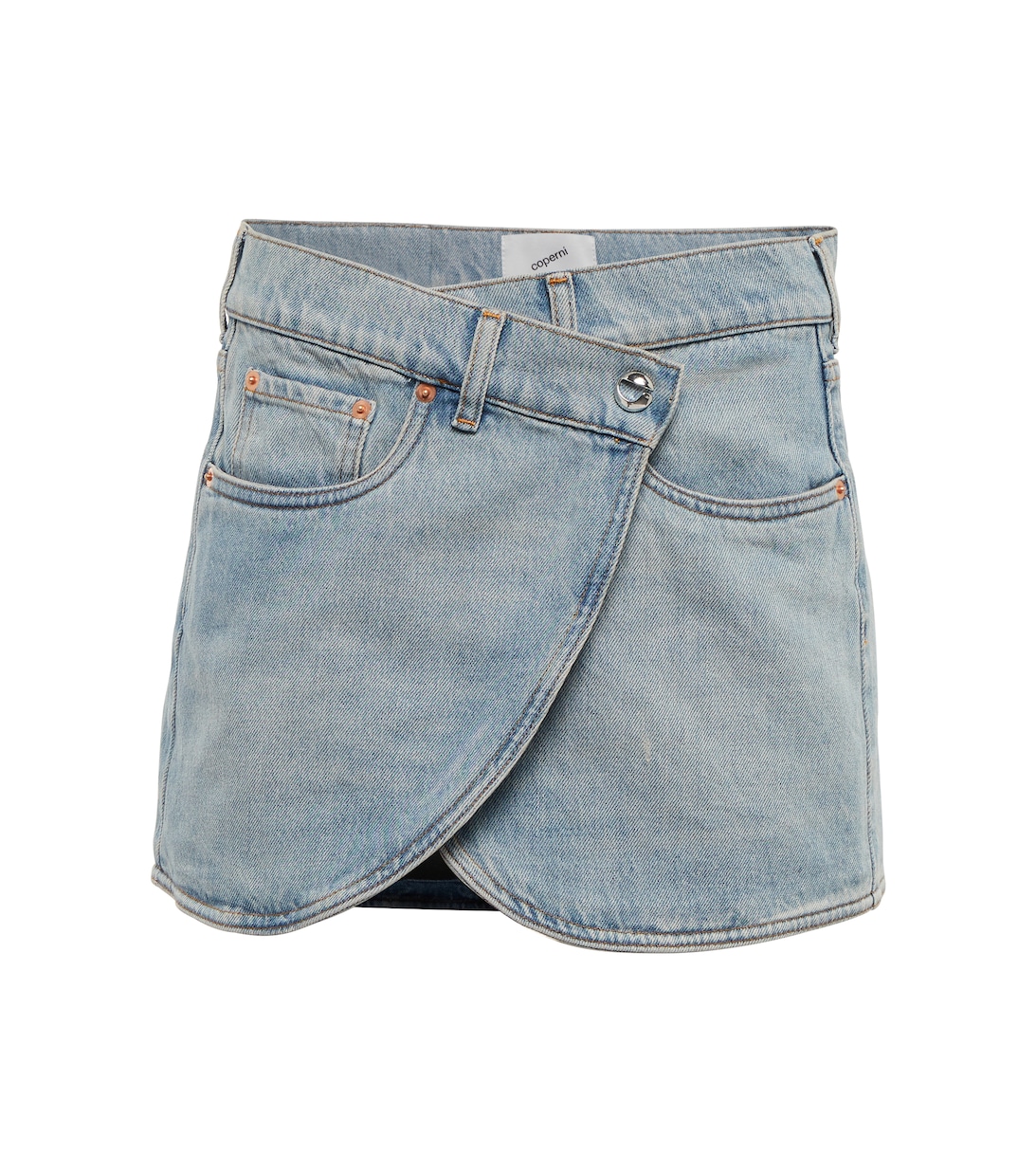 Джинсовая мини-юбка COPERNI, синий синяя асимметричная джинсовая мини юбка coperni