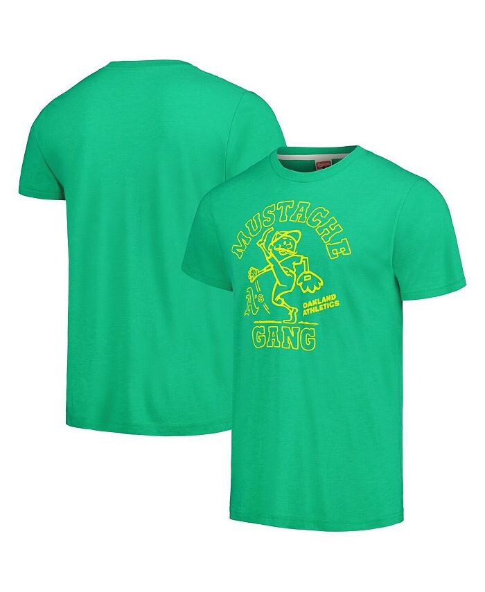 

Мужская зеленая футболка Tri-Blend Oakland Athletics Mustache Gang Homage, зеленый