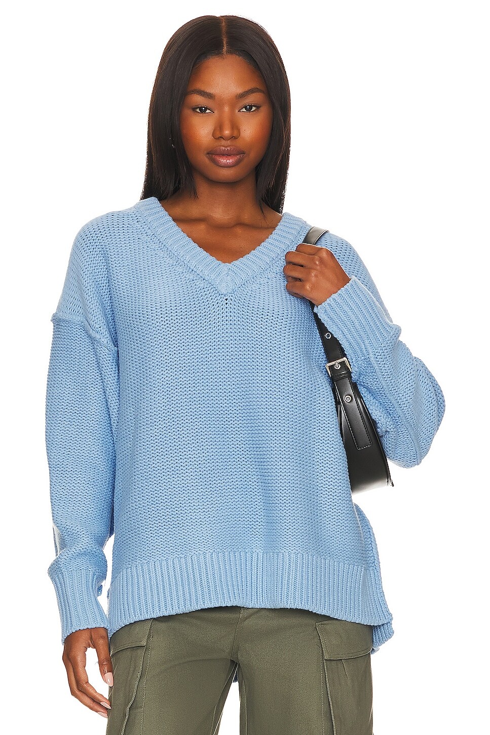 

Свитер Free People Alli V-neck, цвет Placid Blue