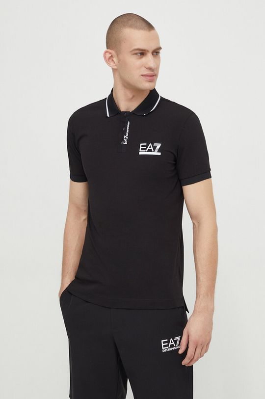 Рубашка поло EA7 Emporio Armani, черный
