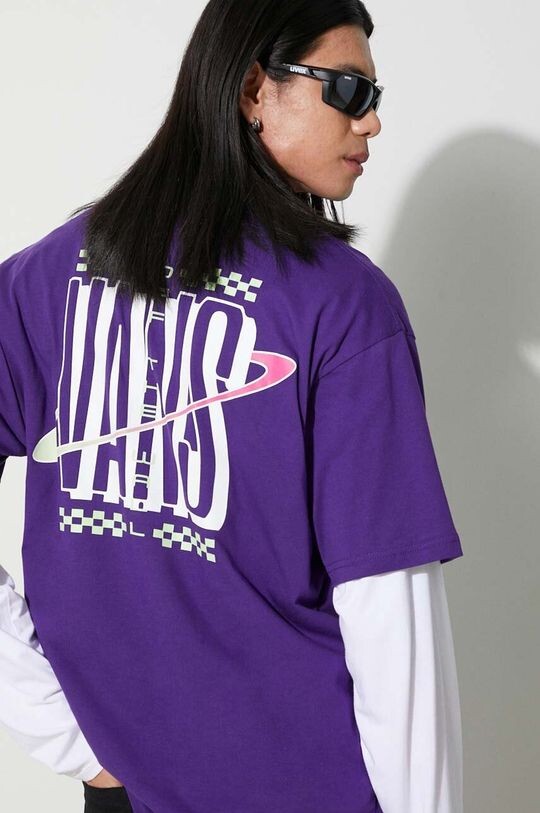 

Хлопковая футболка Vans, фиолетовый