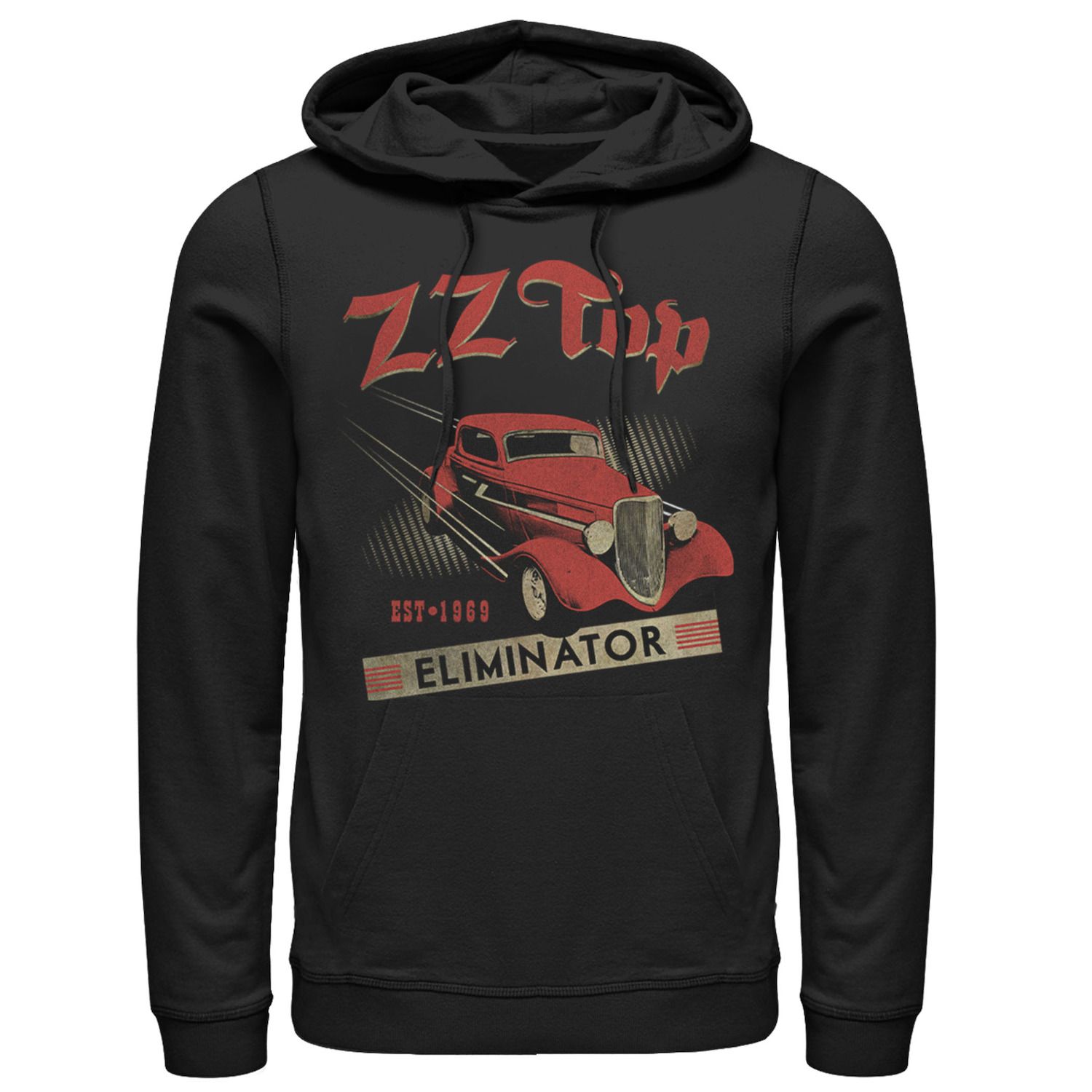 Мужская худи с графическим логотипом ZZ Top Eliminator Hot Rod Licensed Character