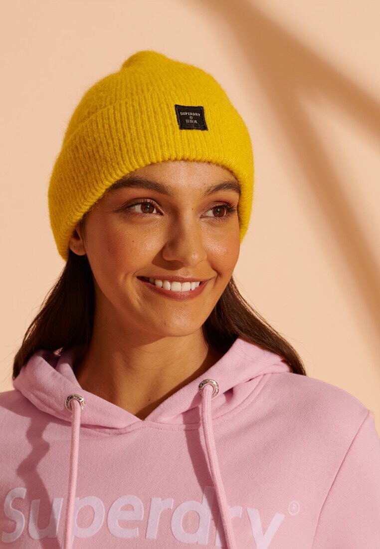 

Шапка-бини Superdry, матовый желтый