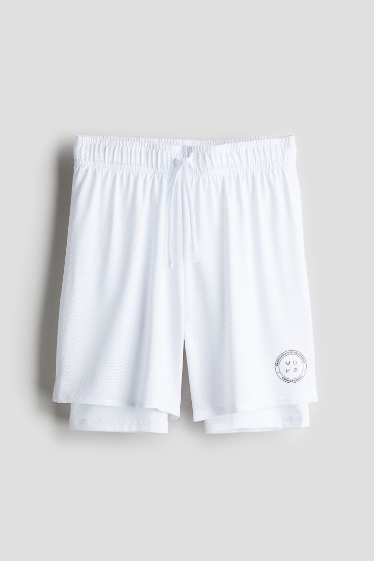 Двухслойные спортивные шорты Drymove H&M, белый