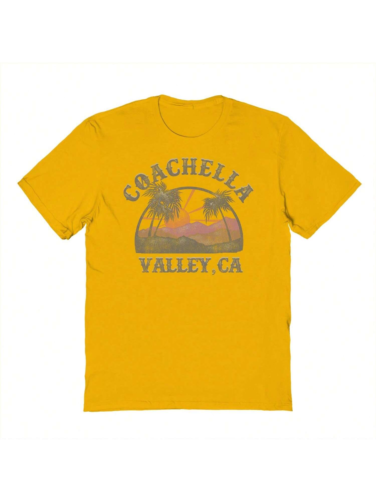винтажная забавная мужская хлопковая футболка с короткими рукавами с принтом подарок на день рождения 27 лет 1994 Белая мужская хлопковая футболка с короткими рукавами Haywood & Main Coachella с графическим рисунком, золото