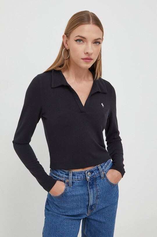 

Футболка с длинными рукавами Abercrombie & Fitch, черный