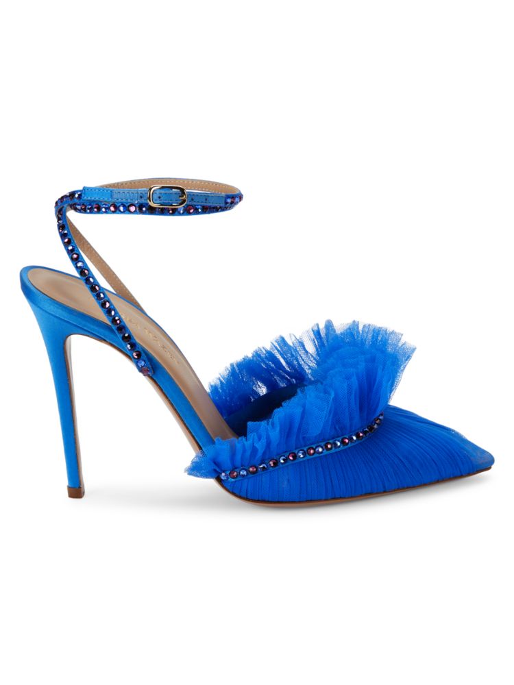 Туфли Franca с ремешком на пятке и оборками Andrea Wazen, цвет Cobalt Blue