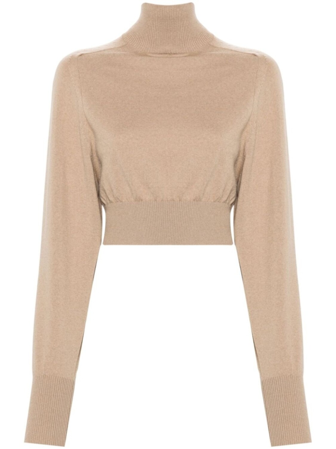 Max Mara шерстяной джемпер с высоким воротником, коричневый
