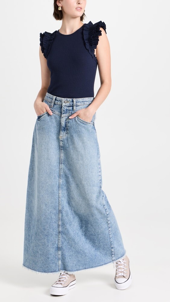 

Юбка Free People Come As You Are Denim Maxi
