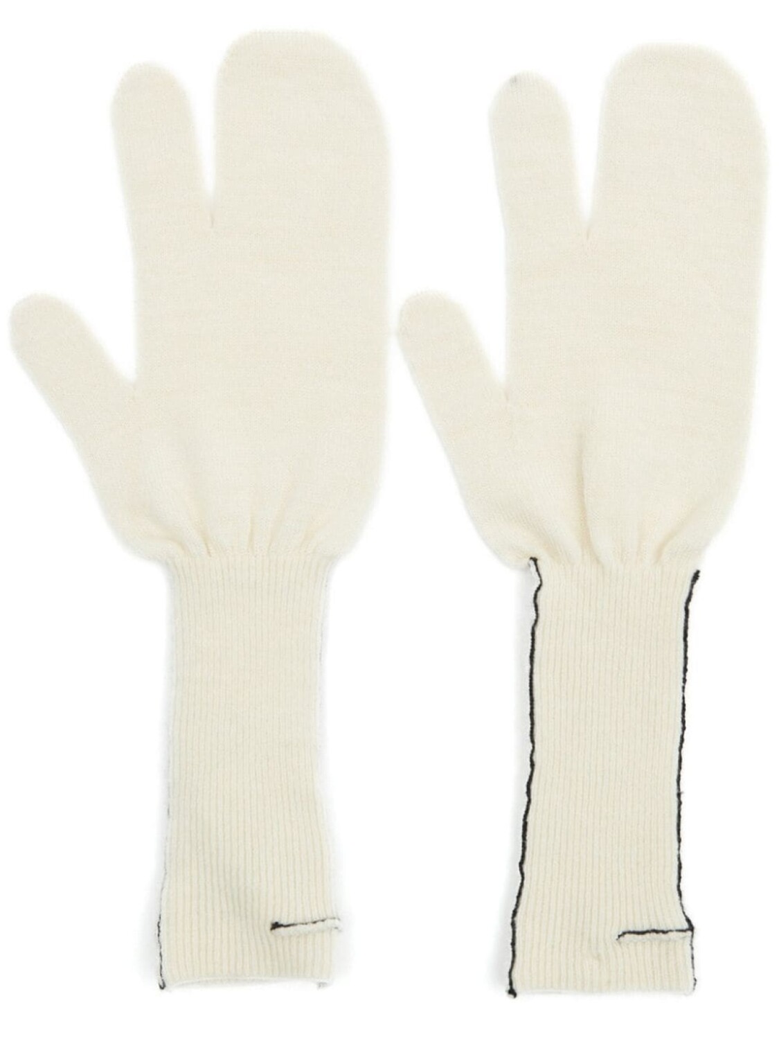

MM6 Maison Margiela перчатки в рубчик с контрастной отделкой, серый