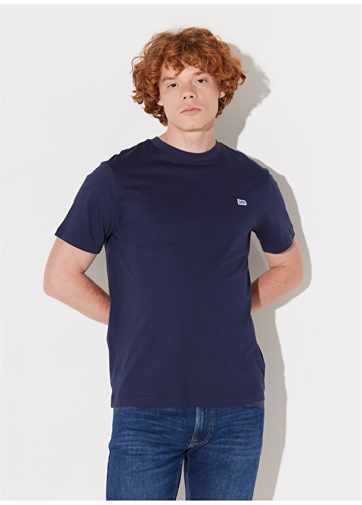 цена Темно-синяя мужская футболка с круглым вырезом Lee