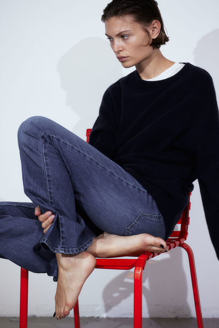 

Высокие джинсы bootcut H&M, синий
