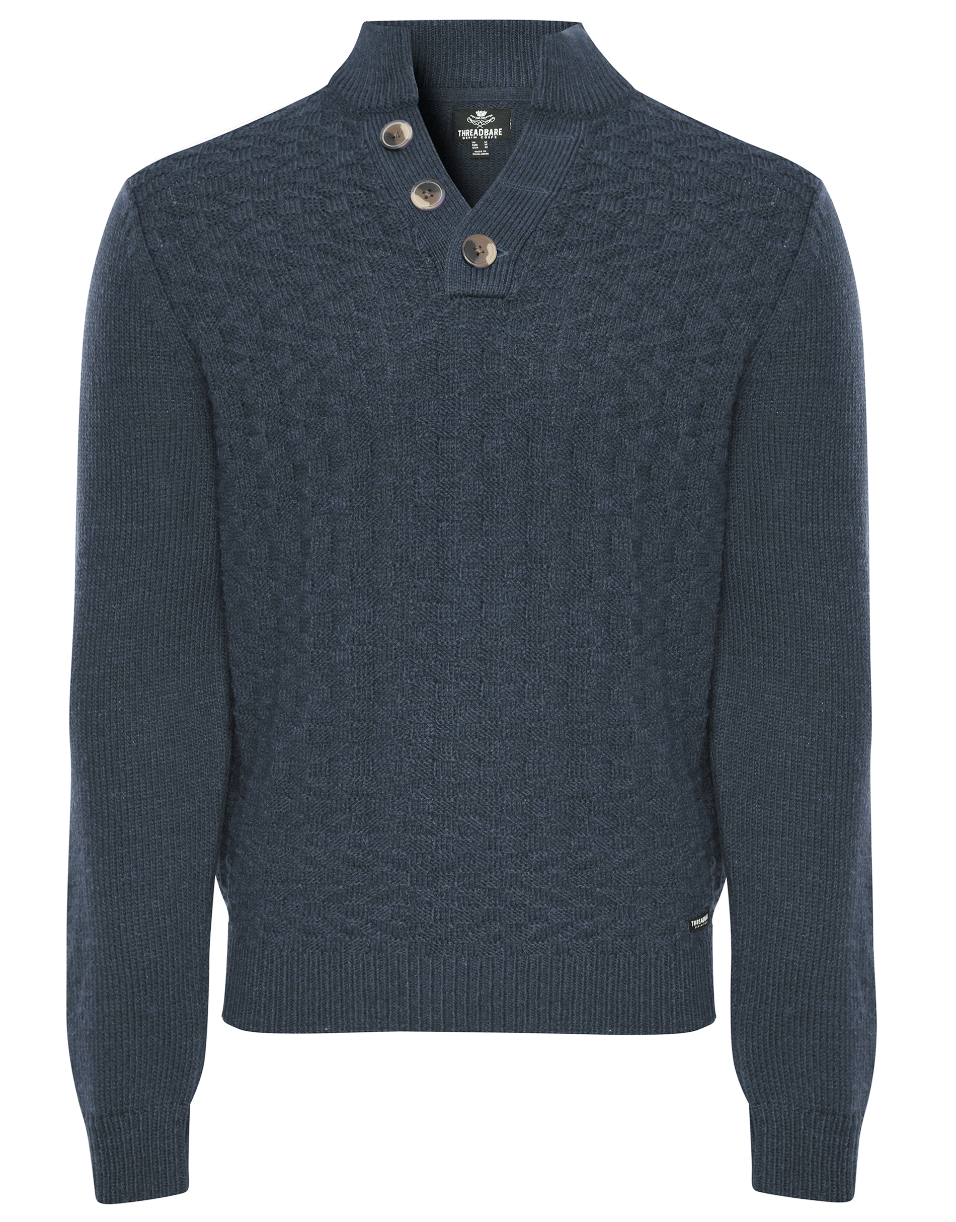Пуловер Threadbare Stehkragen Kelley, темно синий