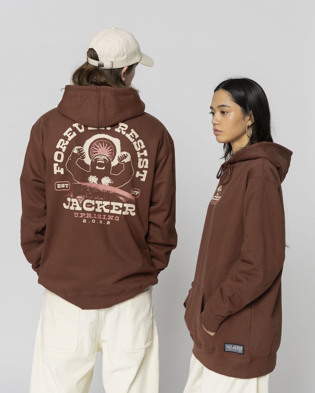 Толстовка HOODIE RESISTANCE UNISEX Jacker, коричневый цена и фото