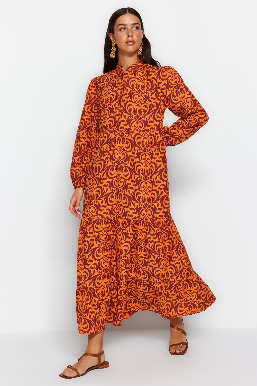 

Платье - Красное - А-силуэт Trendyol Modest, красный