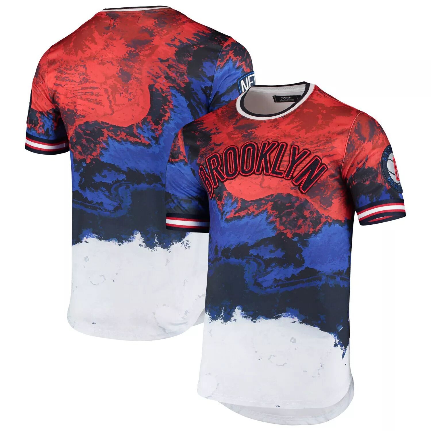 

Мужская футболка Pro Standard красного/синего цвета Brooklyn Nets Americana Dip Dye