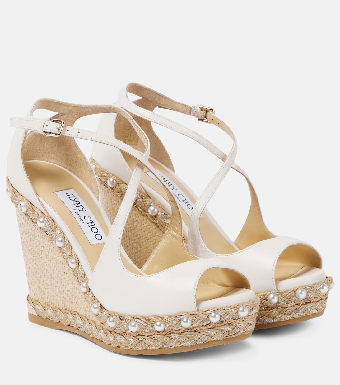 

Кожаные эспадрильи на танкетке Dakota 120 Jimmy Choo, белый