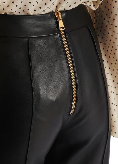 

Кожаные штаны Balmain, черный