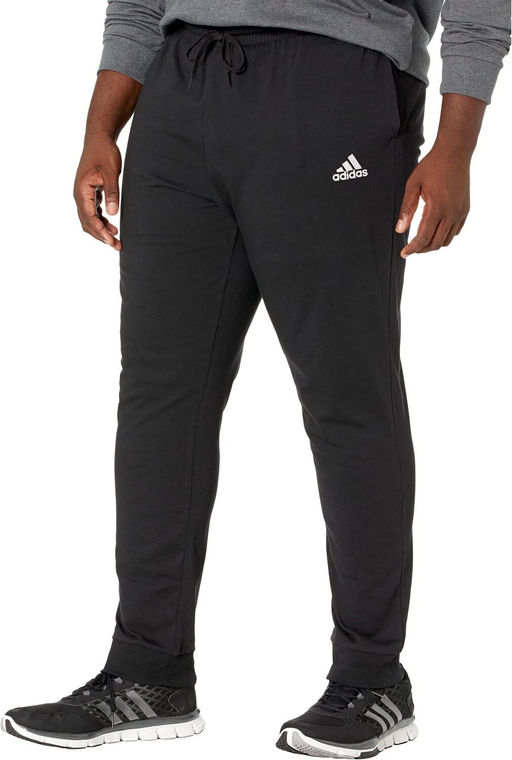 

Брюки Big & Tall Essentials из одинарного джерси с зауженными манжетами adidas, черный