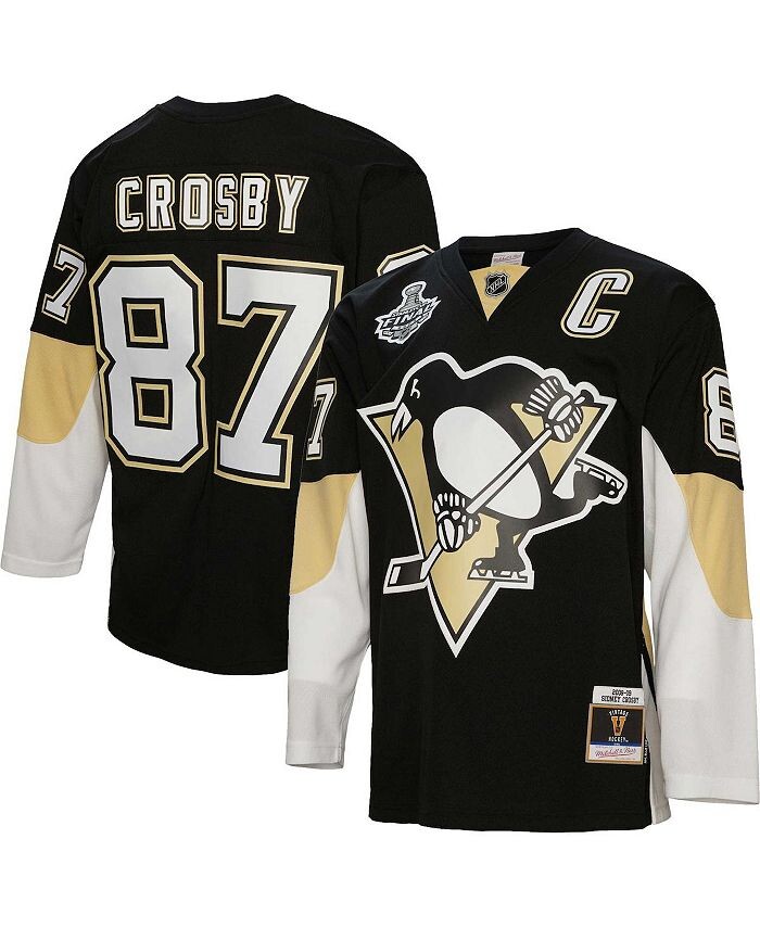 

Мужская черная футболка Сидни Кросби Pittsburgh Penguins 2008 Blue Line Player Mitchell & Ness, черный