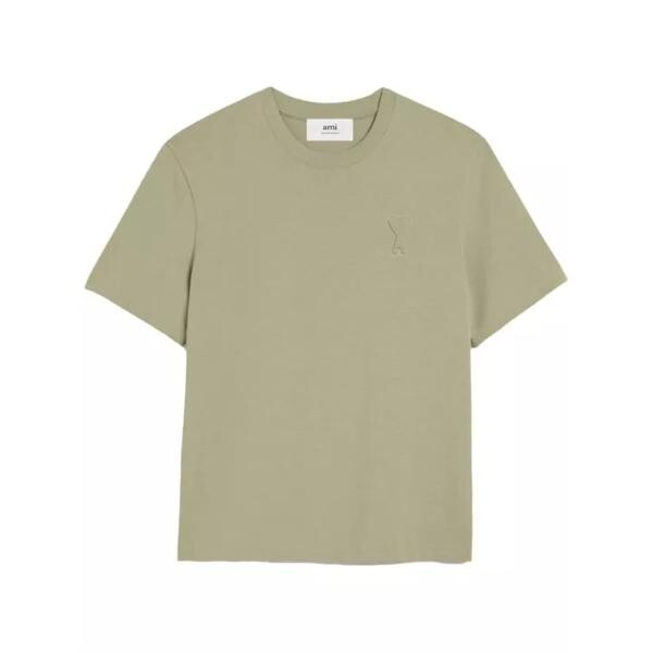 

Футболка logo-embossed cotton sage t-shirt Ami Paris, зеленый