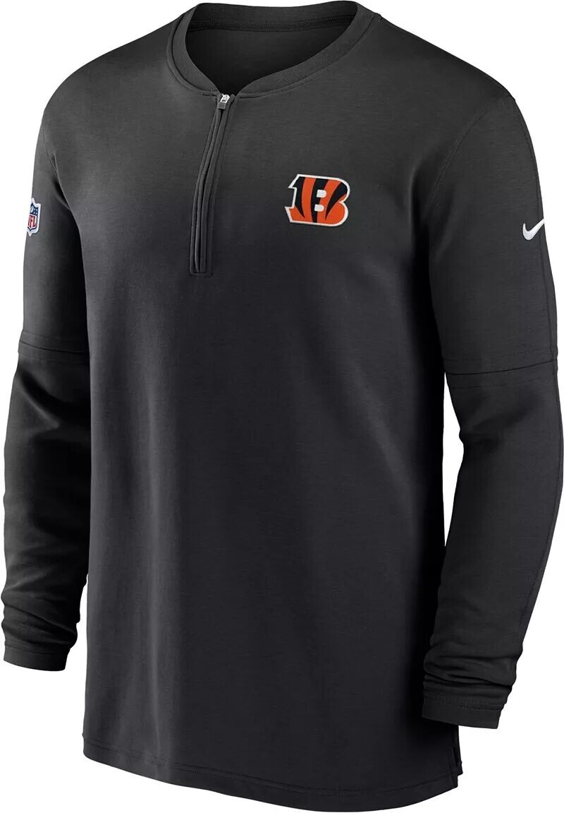 

Мужская черная футболка с длинными рукавами и молнией до половины Nike Cincinnati Bengals Sideline